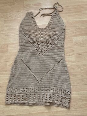 Beige Crochet cover up